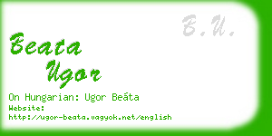 beata ugor business card